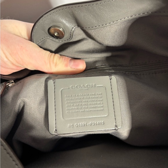 Coach Lexy Grey Suede Leather Shoulder Bag - Picture 11 of 14